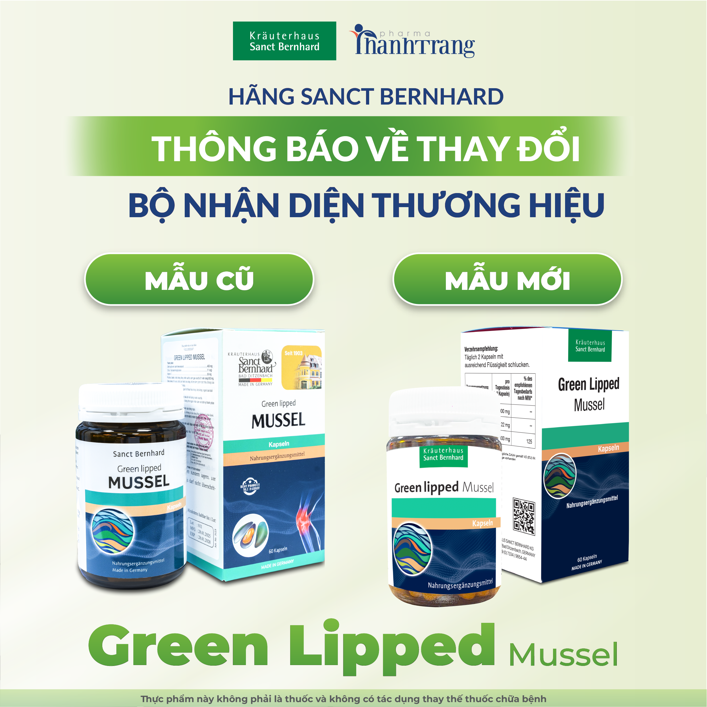 THÔNG BÁO THAY ĐỔI BỘ NHẬN DIỆN THƯƠNG HIỆU GREEN LIPPED MUSSEL